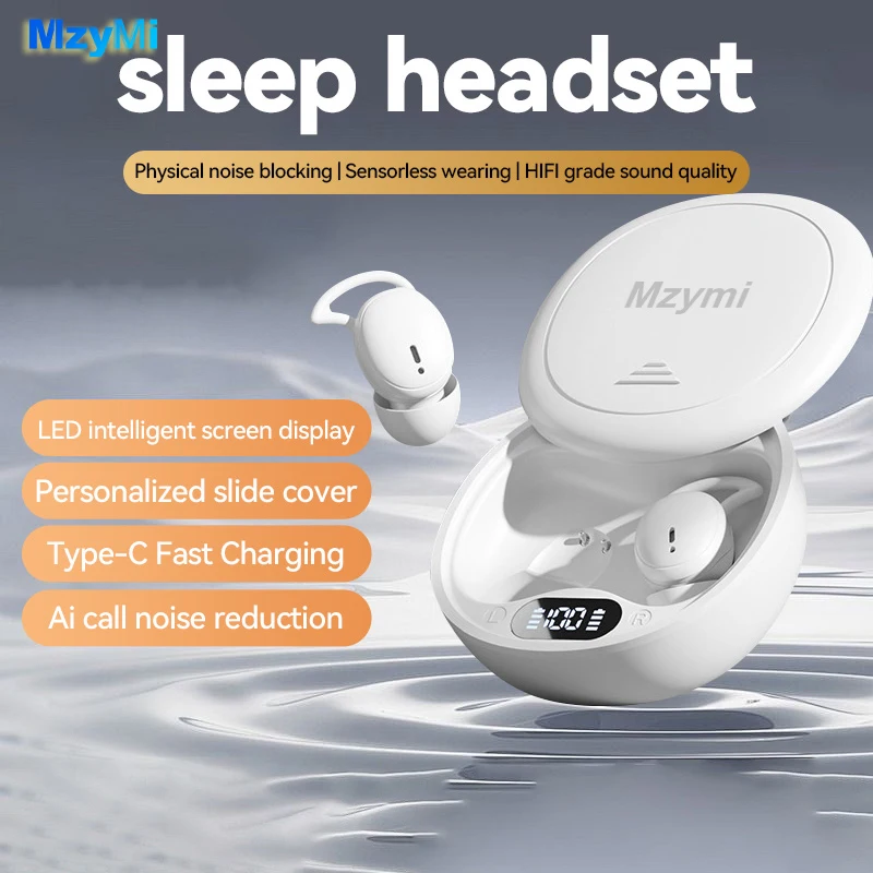 MZYMI M73 TWS Sleep Wireless Earbuds Bluetooth5.4 In Ear Stereo Hidden Earphones Noise Cancelling Headphones With Mic