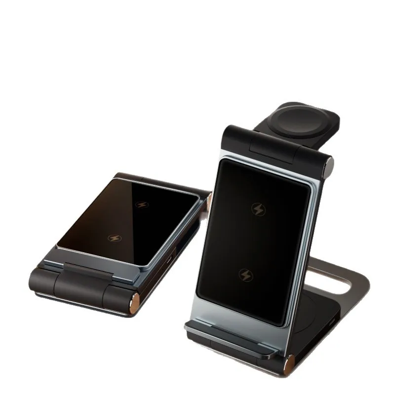 3 in 1 Fast Wireless Foldable Travel Charging Station for Magsafe for iPhone 17/Air/16/15/14 for Apple Watch Series, AirPods Pro