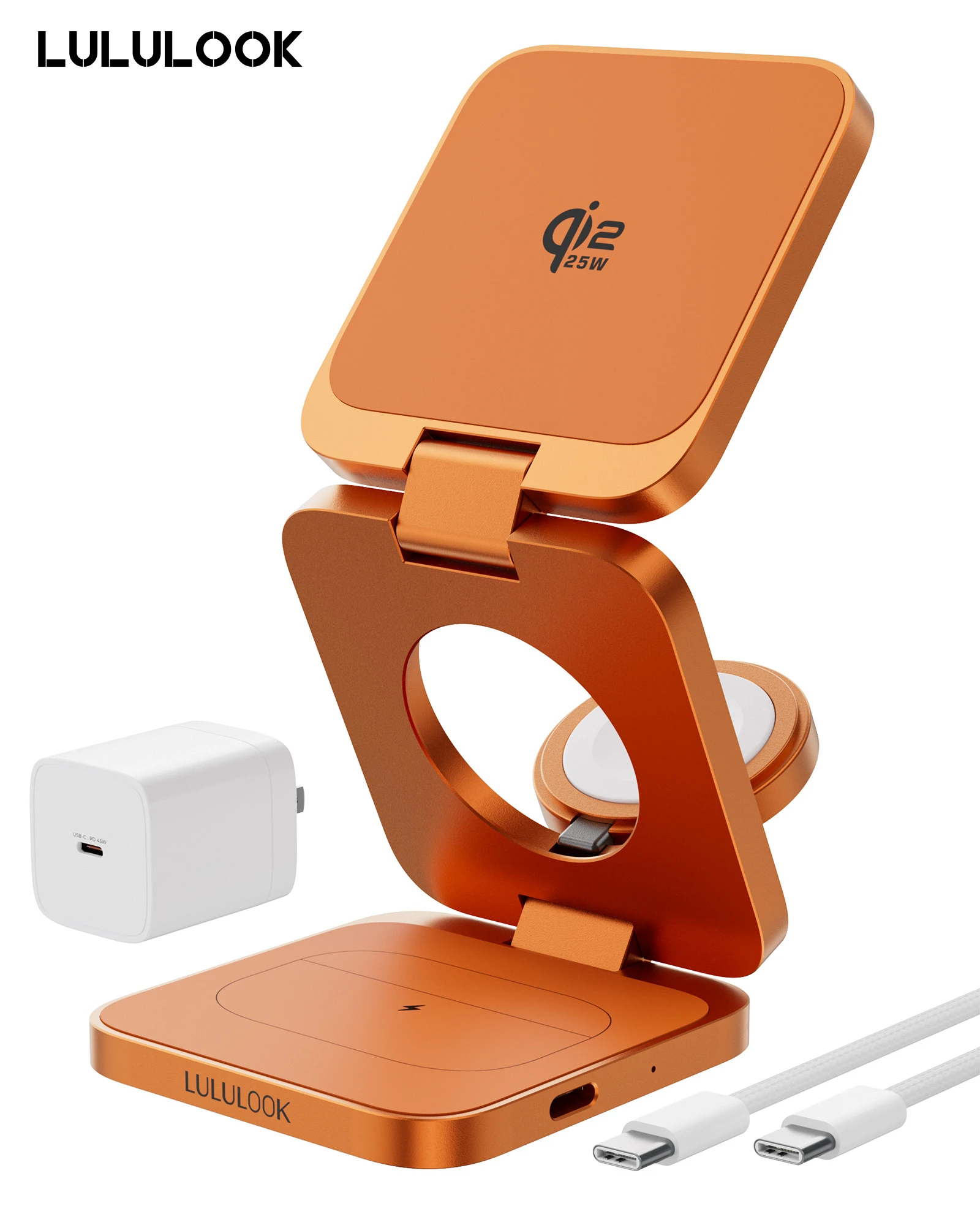 3 in 1 Charging Station for Apple -Qi2.2 25W Magnetic Wireless Charger for iPhone,Apple Watch,AirPods,Travel Fast Charging Stand