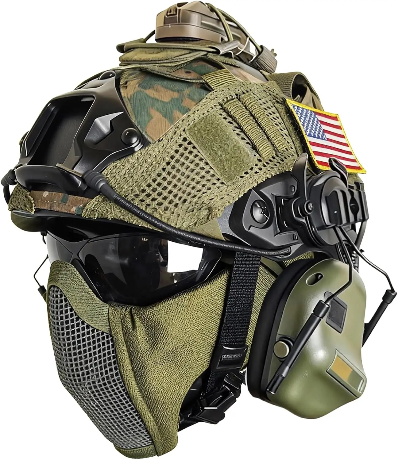PJ Fast Helmet Airsoft Full Set Tactical Headset Mask Russian Military Gear for Paintball Shooting Cosplay Protection Equipment