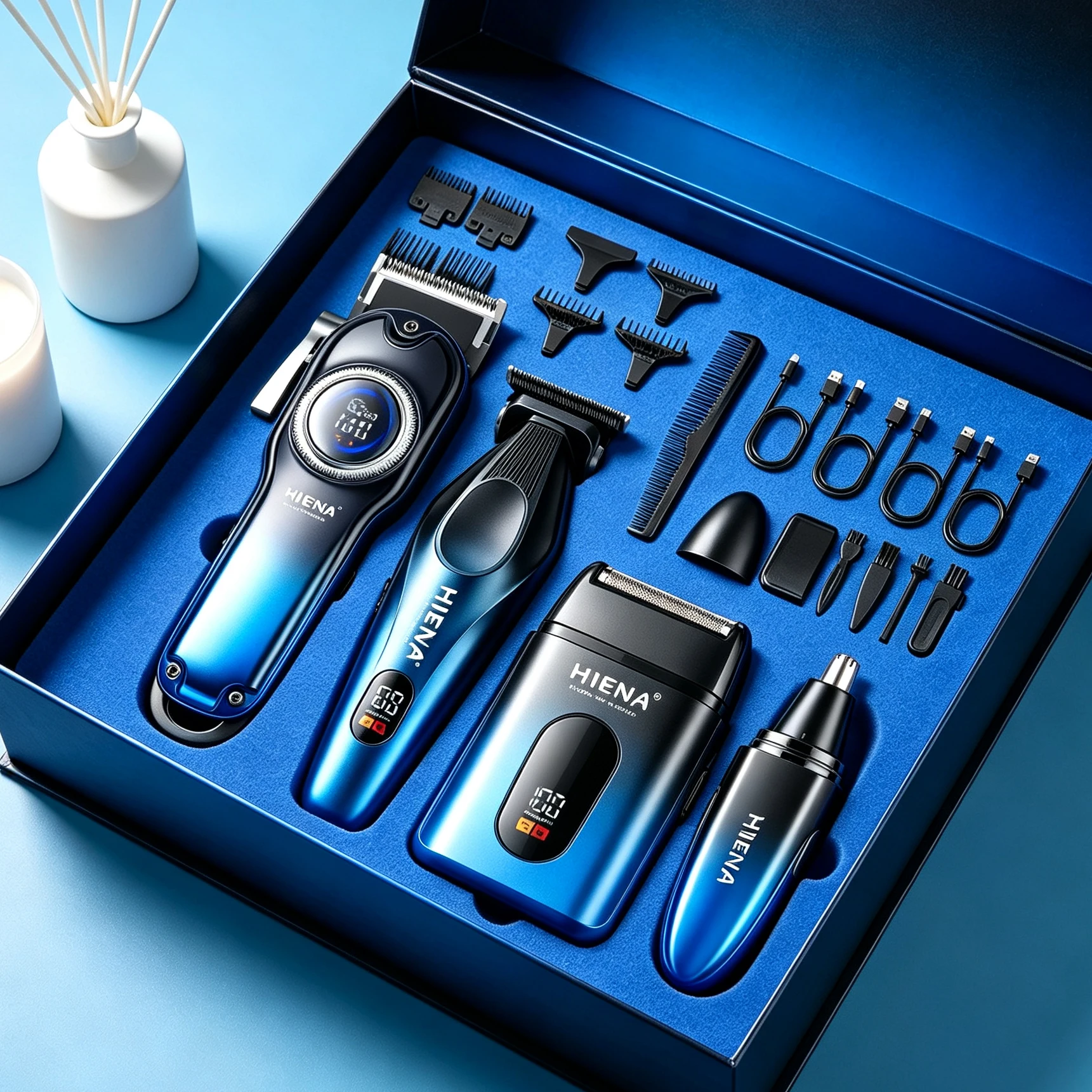 Hair Trimmer For Man Waterproof Haircut Machine Professional Elextric 4 Piece Hair Clppers Set Shaving Machine Nose Hair Trimmer