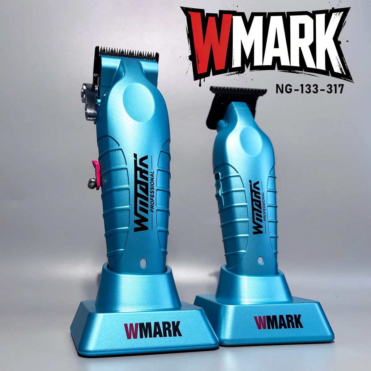 WMARK NG-133-317 Professional High Speed Hair Clipper 2pc Barber Set DLC Blade Haircut Machine Salon Electric Trimmer for Man