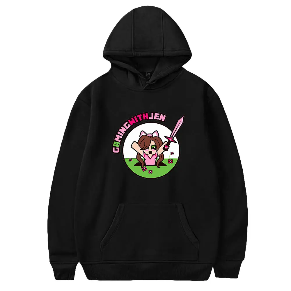 PopularMMOS Gaming With Jen Hoodie Youth Long Sleeve Women Men Hooded Sweatshirt Casual Style Unisex Clothes