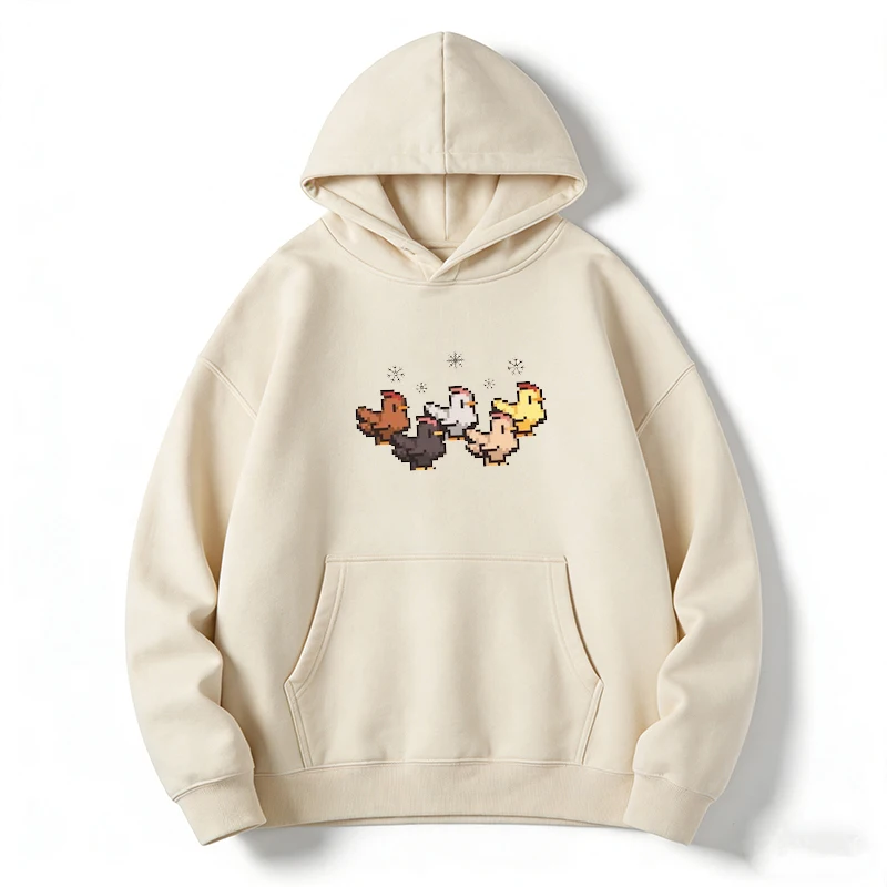 Christmas Chicken Stardew Valley Sweatshirt Pixel Art Gaming Gift Funny Stardew Hoodie Player Christmas Jumper Funny Sweatshirt