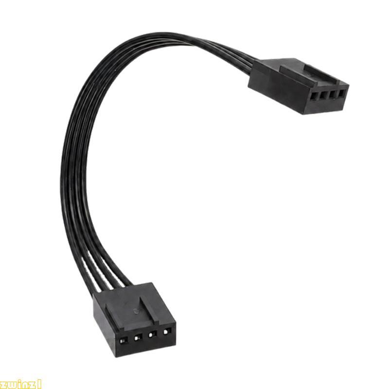 zwinz1 4Pin PWMs Fan Extension Cable Preto Flat Design Para Resfriamento Computador