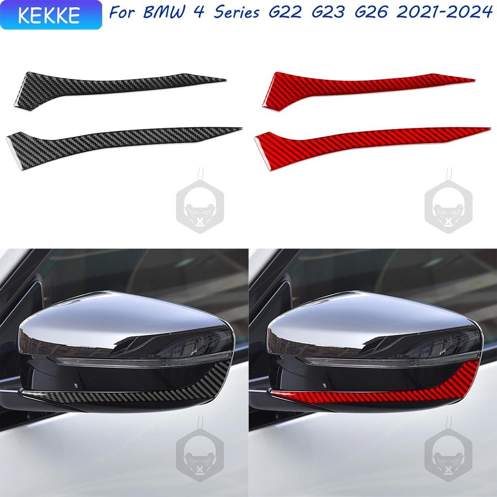 Para BMW Série 4 G22 G23 G26 2021-2024 Fibra De Carbono Espelho Retrovisor Decoração Tira Decalque Automóvel Acessório A