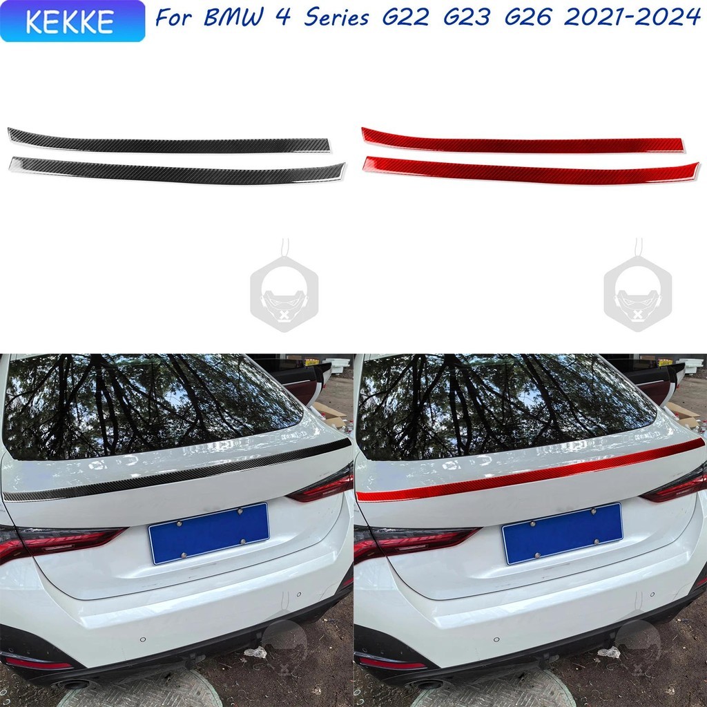 Para BMW Série 4 Acessórios G26 2021-2024 Interior De Fibra Carbono Cauda Asa Tira Decorativa Decalque Decoração Automóv