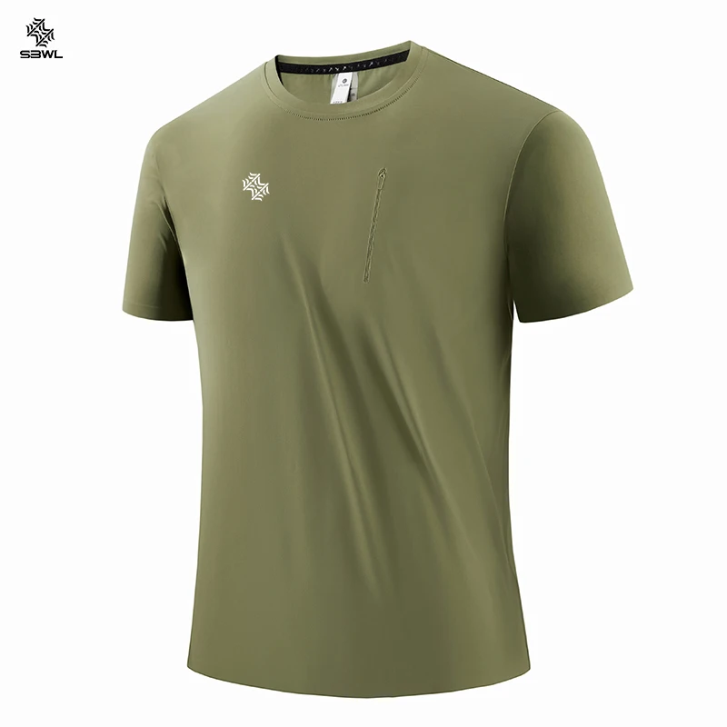 SBWL High Quality Man Outdoor Hiking Mountaineering Tees Running Weight Loss Fitness Sports Quick Drying T-Shirt Breathable Tops