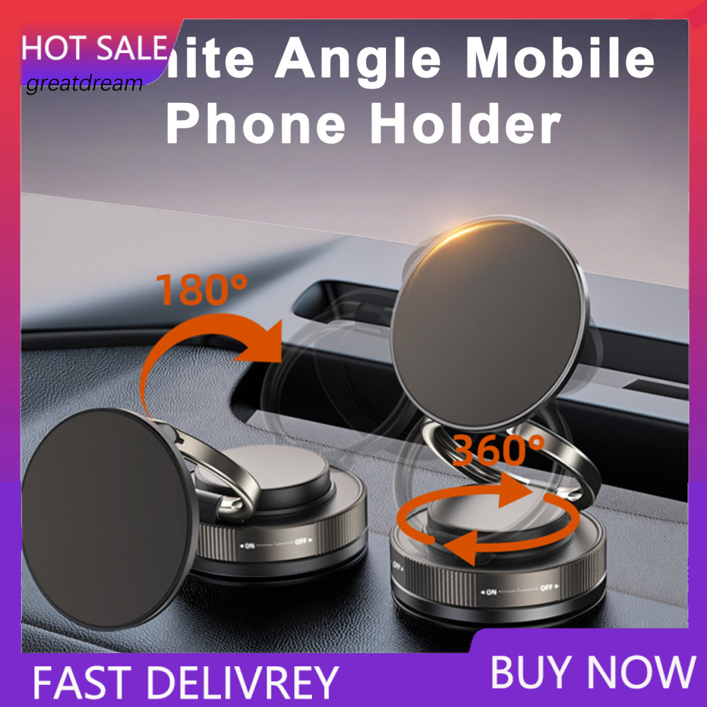 Mobile Phone Stand Precise Positioning Car Holder 360° Rotation Vacuum Suction Cup Mount Hands-free for Windshield for