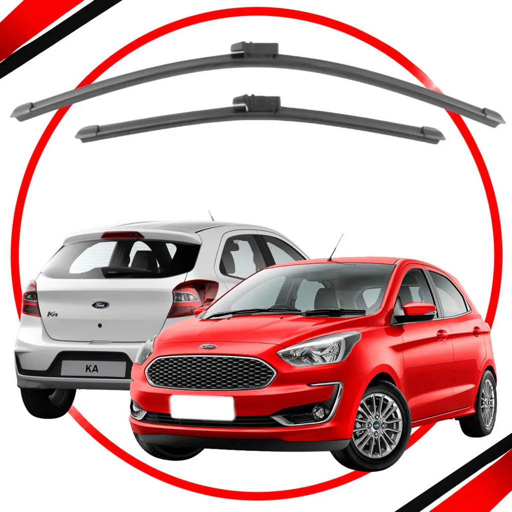 Kit Palhetas Limpador Parabrisa Silicone Ford Ka 2014 2015 2016 2017 2018 2019 2020 2021 A 2022
