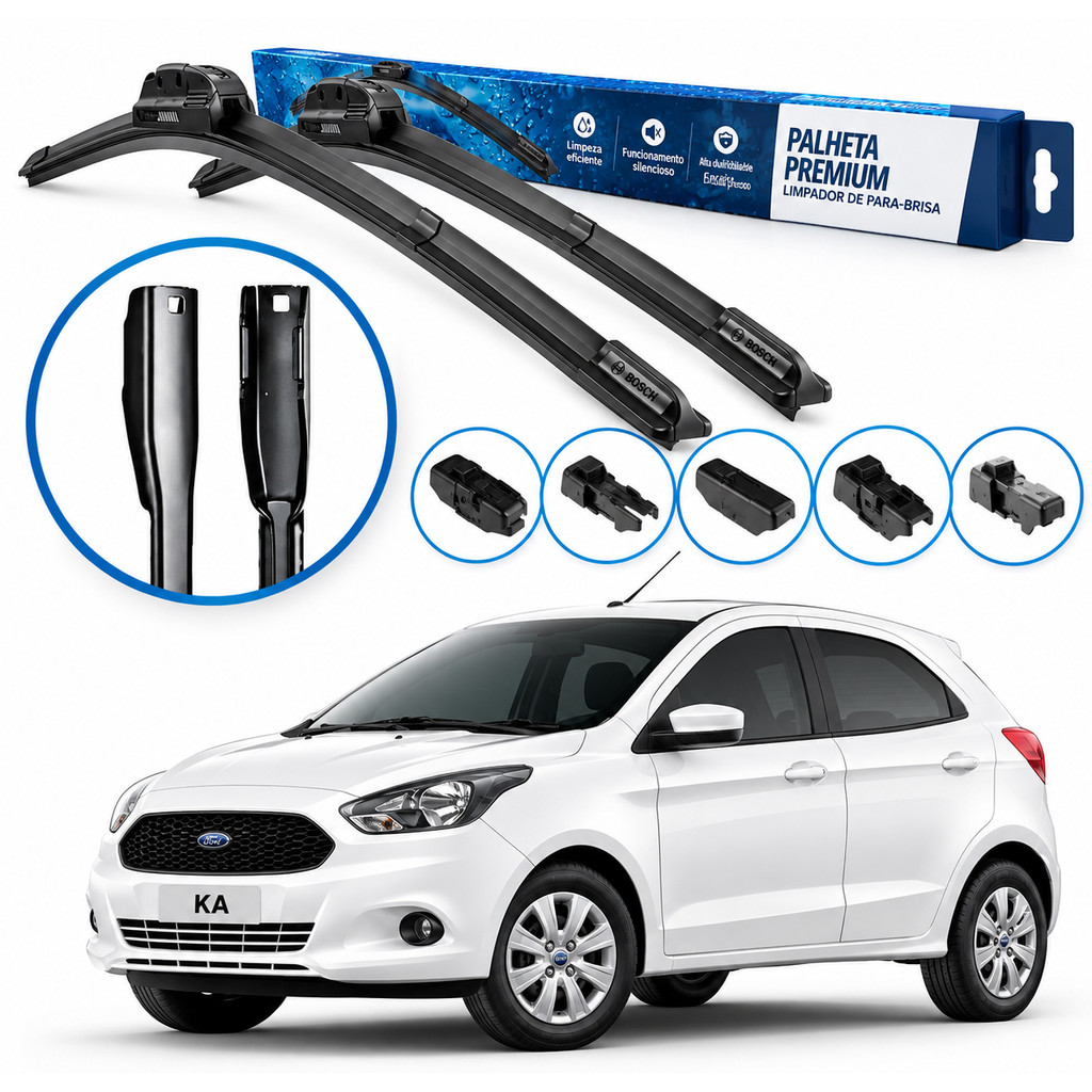 Par De Palheta Limpador Parabrisa Bosch Ford Ka 2014 2015 2016 2017 2018 2019 2020 A 2021