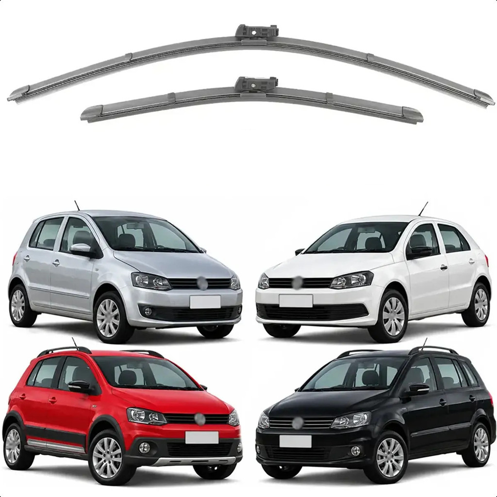 Par Palhetas Limpador Parabrisa Dianteira CrossFox SpaceFox Fox 2013, 2014, 2015, 2016, 2017, 2018, 2019, 2020 2021 2022