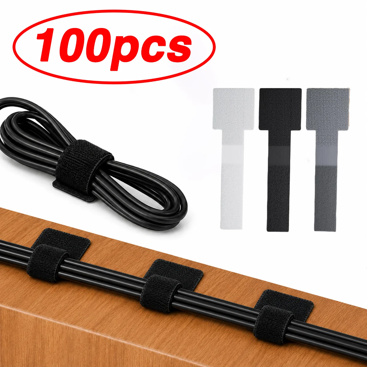 Cable Ties Reusable Straps Velcros Hook and Loop Self-Adhesive for Home Cord Holder Adjustable Storage Desktop Organiser Manager