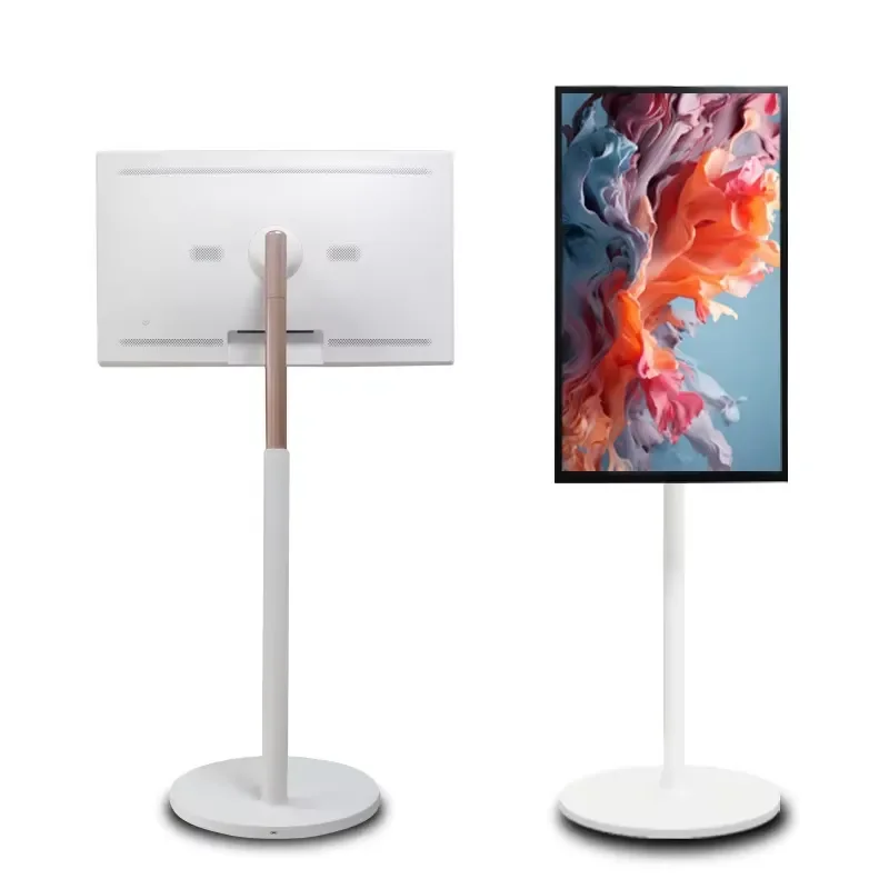 24 Inch Smart LED TV Touch Screen Portable Movable Stand HD Display Television For Home Entertainment Sports Gaming Monitor