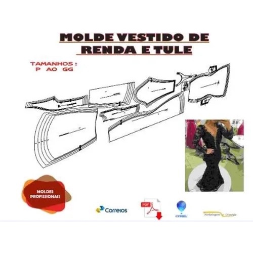Molde Vestido Festa Com Tule P Ao Gg Por Email
