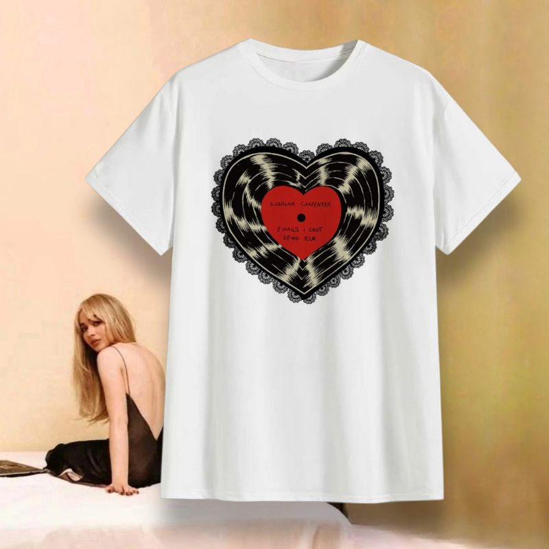 Camiseta Sabrina Carpenter Disco Emails I can't send 100% Poliéster