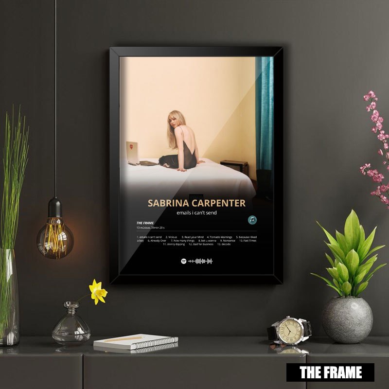 Quadro Decorativo A4/A3 Spotify Sabrina Carpenter Album Emails I Can't Send