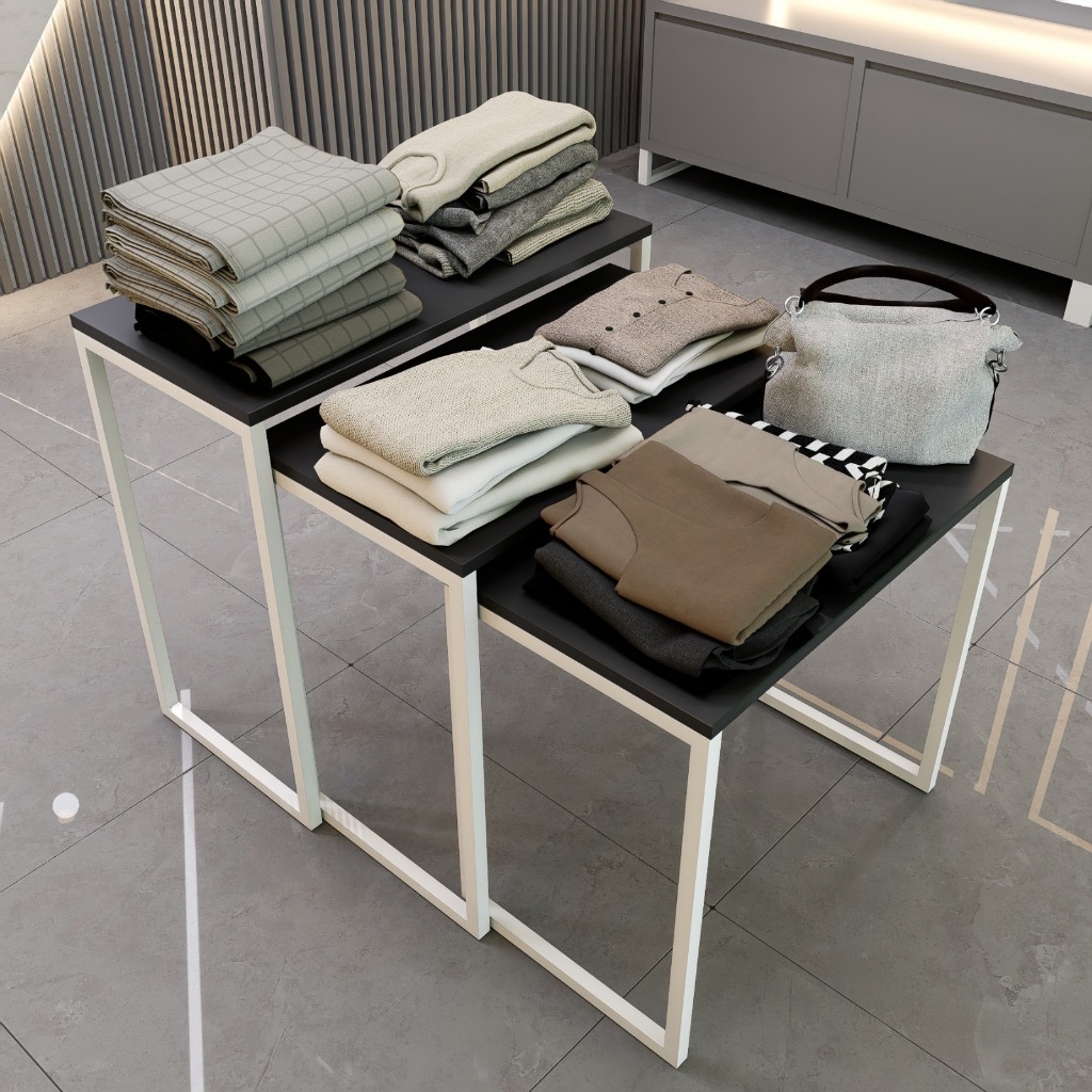 Bancadas Expositoras Para Loja Comercio Trio Mesa Estilo Industrial Design Moderno e Elegante