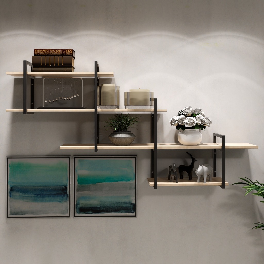 Prateleira Design Moderno e Elegante Para Escritório Sala Cozinha Estilo Industrial Suspenso