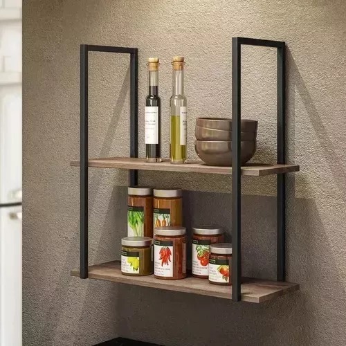 Prateleira Cozinha Estilo Industrial Suspenso Design Elegante Organizadora e Versátil