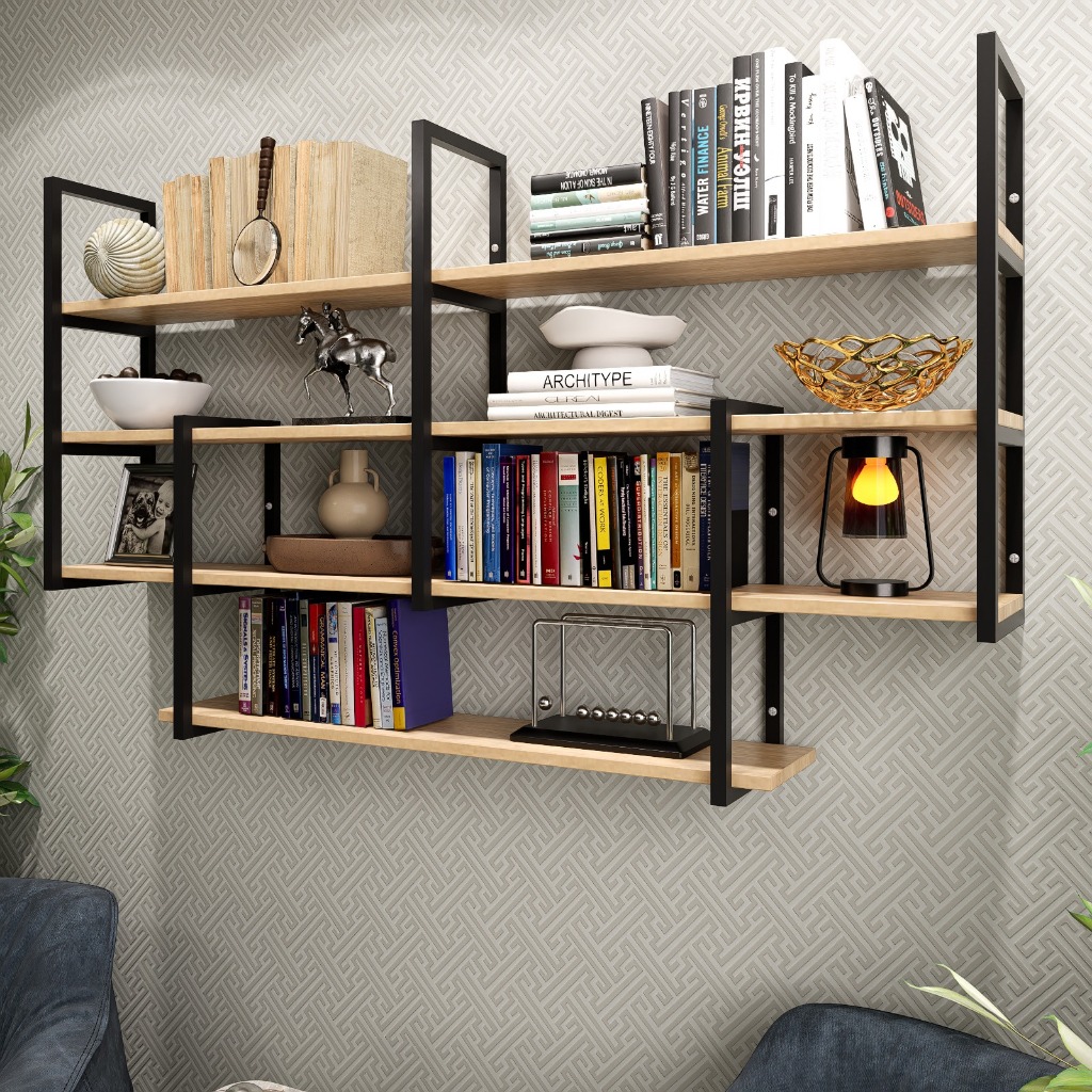 Prateleira Para Parede Moderna e Elegante Design Contemporâneo Estilo Industrial Decorações Livros