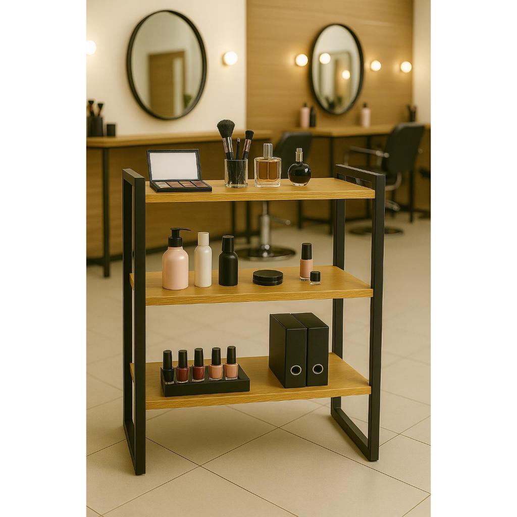 Organizador Tripo Estante com Design Industrial Com 3 Andares