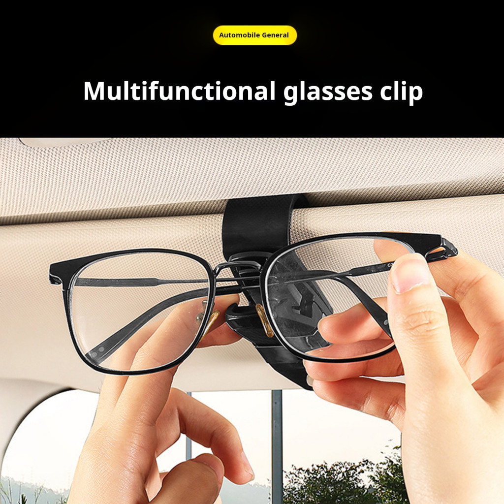 Car Accessory Sunglasses Visor Clip Universal Holder 180° Rotatable Sun Glasses Card Ticket Easy Install for Secure for