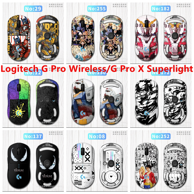 Adesivo De Pele De 43 Cores Compatível Com Logitech G Pro Wireless/X Superlight Mouse Decalque De Vinil Conjunto Complet