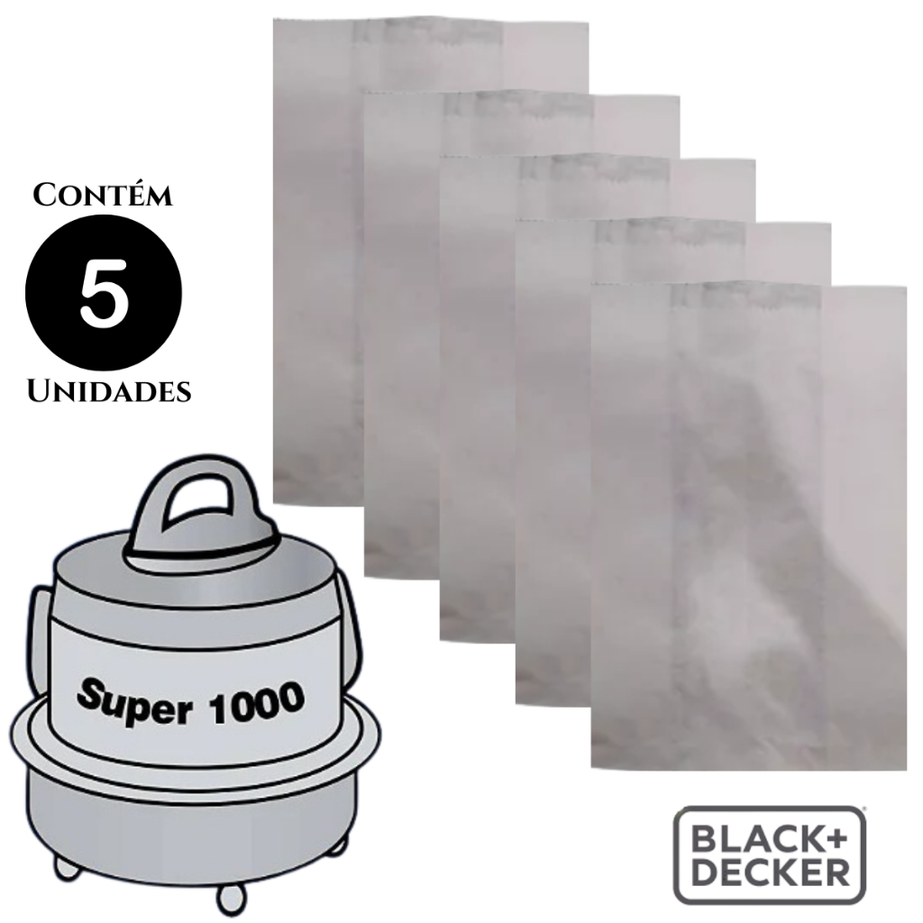 Saco Descartavel para Aspirador De Pó Compatível Com Black Decker Modelo Super Pro 1000