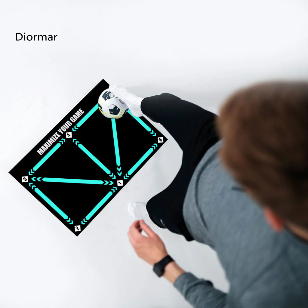 Football Footstep Training Mat Soccer Trainer Foldable Wear-resistant Dribble Control Door Anti-skid Carpet for Skills f