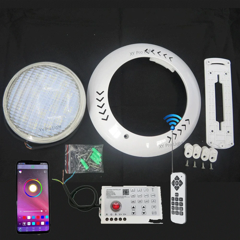 RGB LED Swimming Pool Light 45W AC85-265V DC12V Bluetooth APP Remote Control Outdoor Underwater Lamp Pond Piscina Luz Spotlight