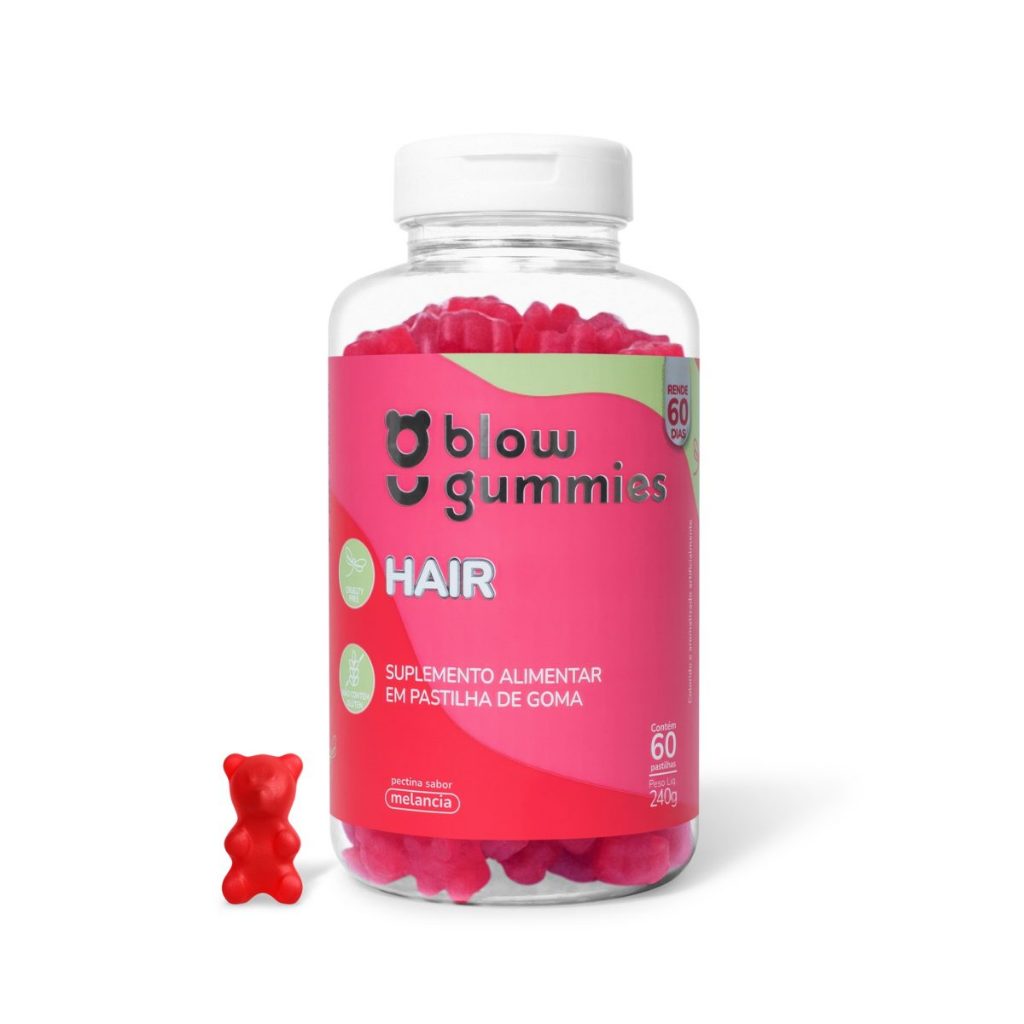 Blow Gummies Hair Melancia 60 Gomas Vitamina para Cabelo Biotina Zinco