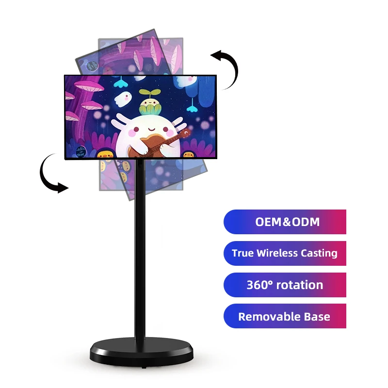OFD 21.5 Inch Portable Smart Tv Android 15 Touch Screen Monitor IPS Full Hd 3G+64G Tablet For Office/home/camping