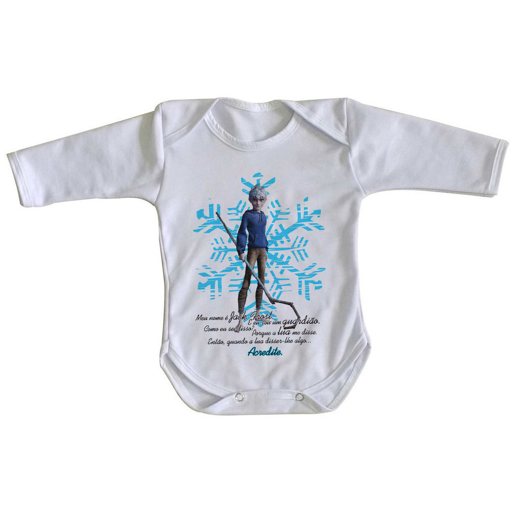 body nenê roupa bebê manga longa A Origem dos Guardiões Jack Frost
