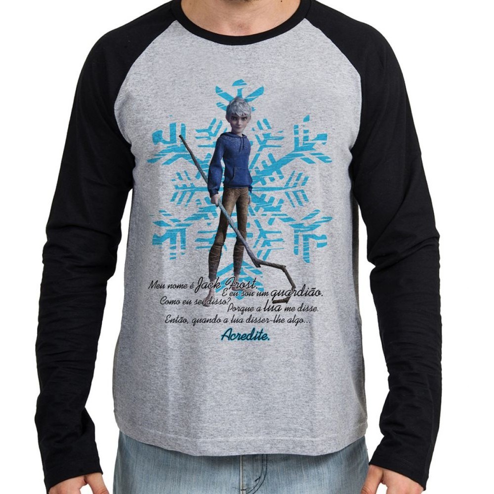 Camiseta Manga Longa blusa A Origem dos Guardiões Jack Frost