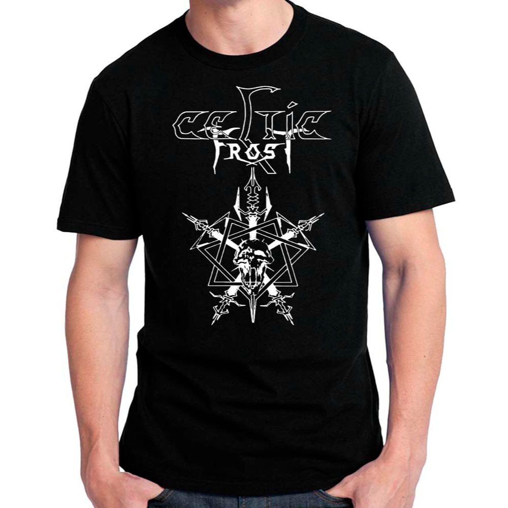 CELTIC FROST camiseta, babylook, regata, manga longa disponível em tecido branco e vermelho