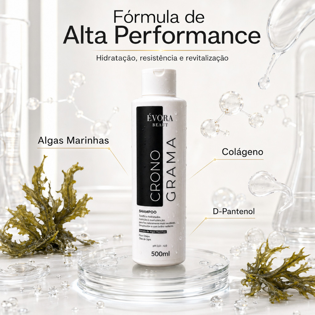 Shampoo Profissional Cronograma Capilar 500ml Hidratação Nutrição Reconstrução Limpeza Suave Premium