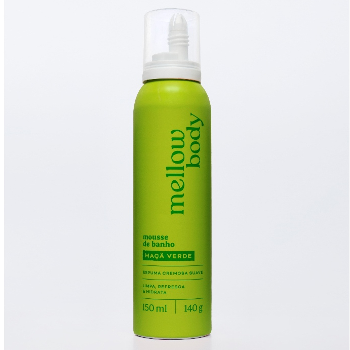 Sabonete Mousse de Banho Vegano Mellow Maçã Verde 150ml – Espuma Hidratante Corporal banho premium