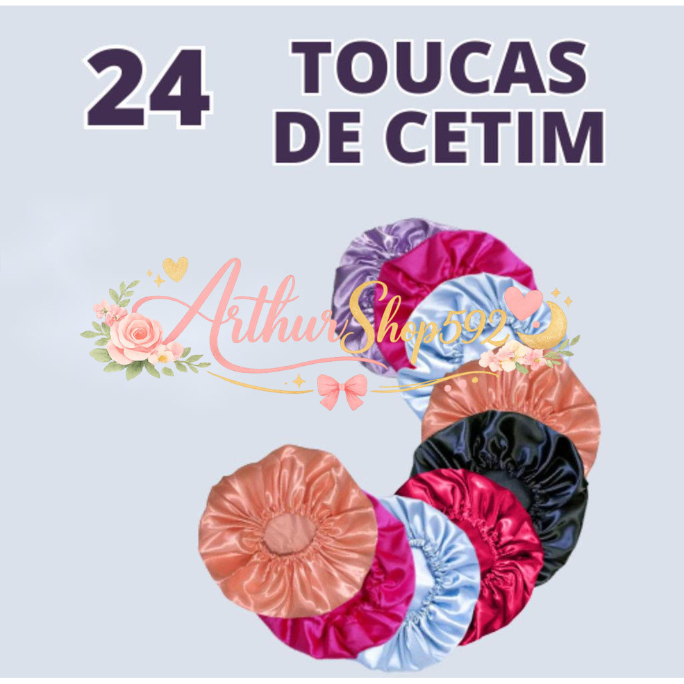 Kit com 24 toucas de cetim antifrizz - Para RevenderRRSL