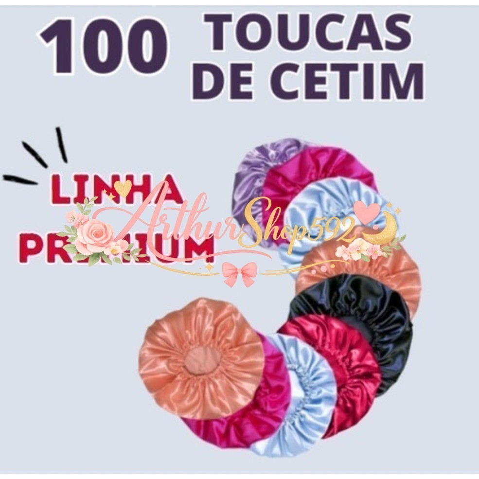 Kit com 100 toucas de cetim antifrizz - Para RevenderKFJD