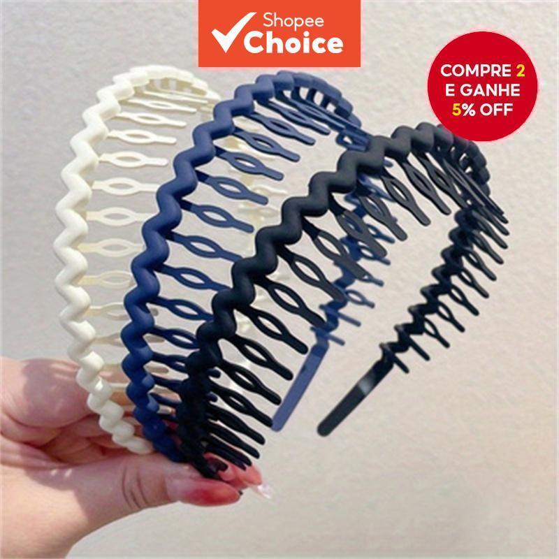 Tiaras Flexíveis De Zig Zag 3 Unidades/Conjunto , Acessórios De Cabelo Antiderrapantes Para Mulheres , Meninas , Present