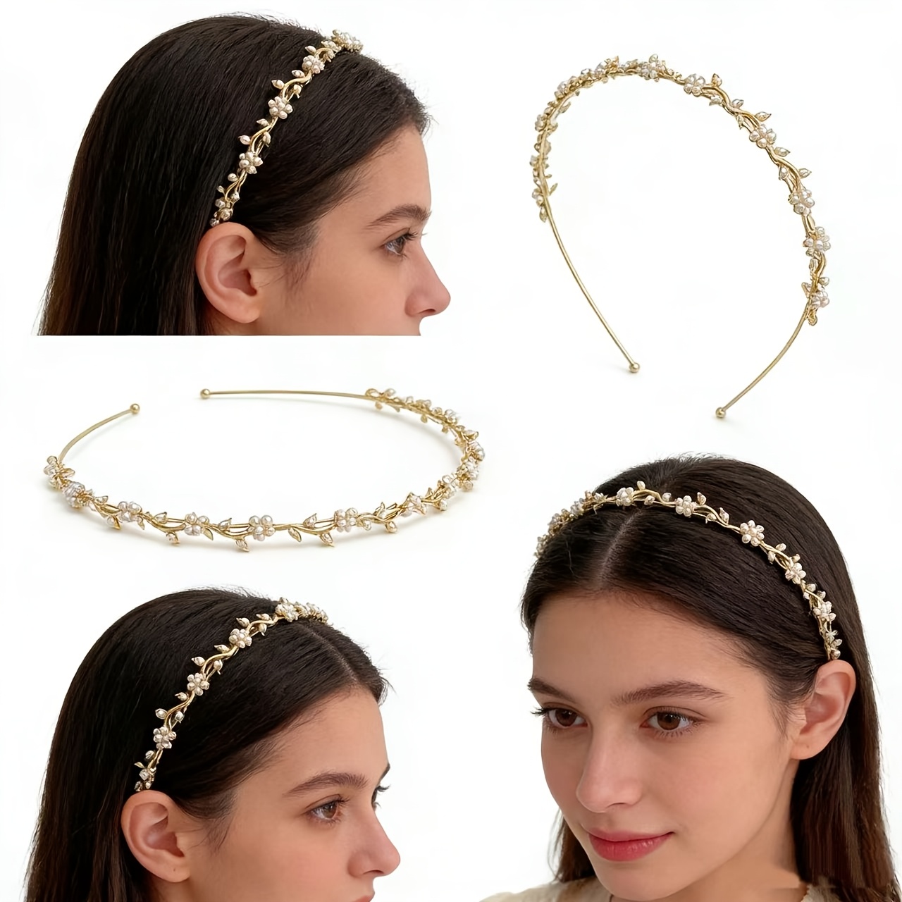Tiara De Noiva De Metal Elegante Para Mulheres – Acessório De Cerimônia De Argola De Cabelo De Princesa De Casamento , 1