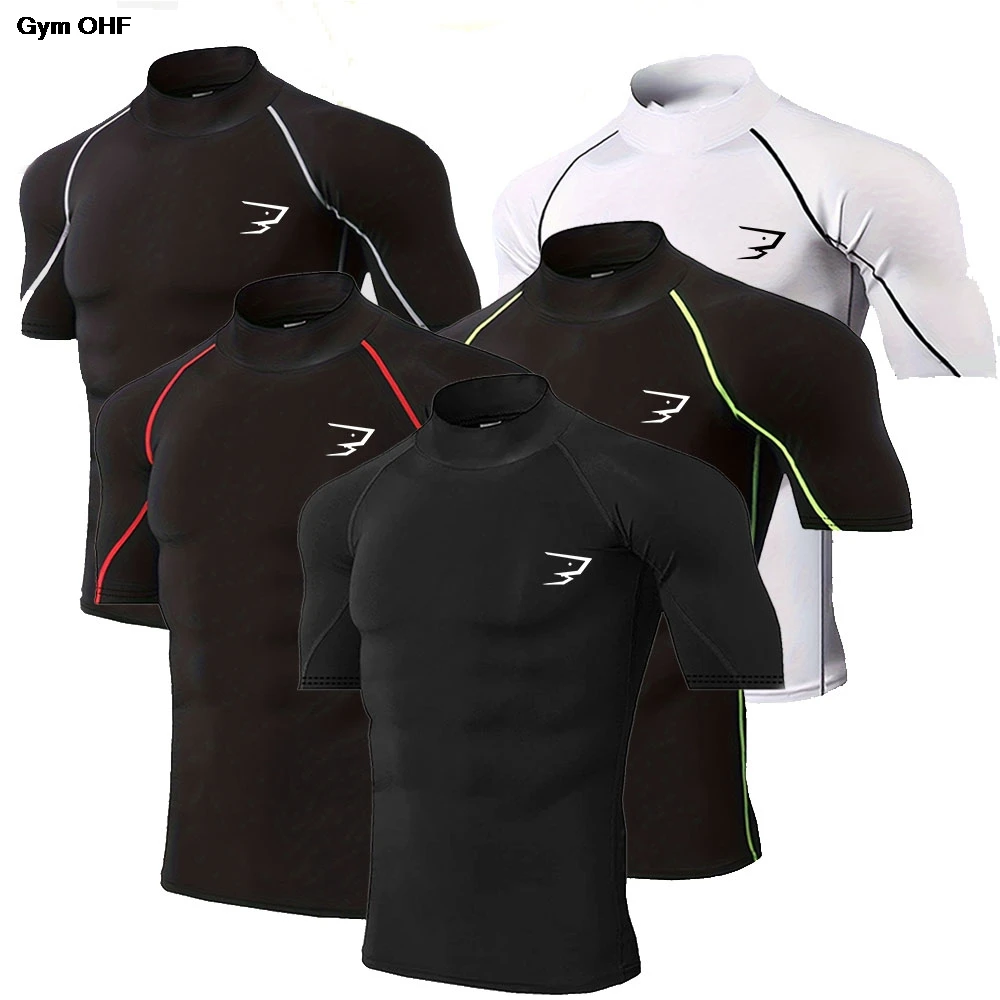 New Compression T-shirt Men Summer Sportswear Homme Tops Tee Training Sport Clothing Gym Fitness Jersey Tights Running T Shirt