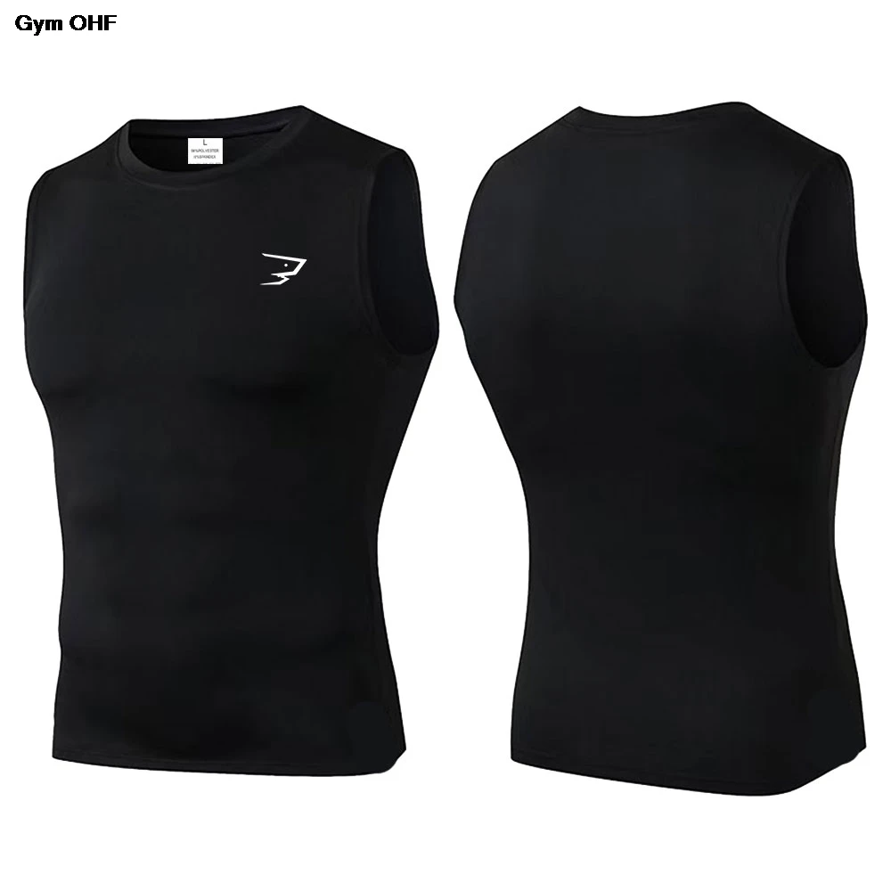 New Compression Tank Top Men Running Gym Shirt Sleeveless Quick Dry Sportswear Male Fitness Bodybuilding Vest Workout Muscle Top