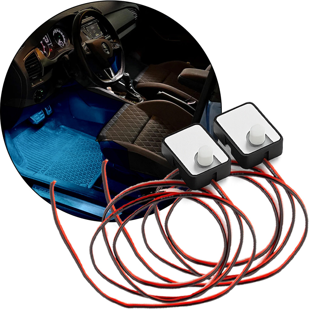 2 Led Ice Blue Assoalho Pedal Koleos Boreal Niagara