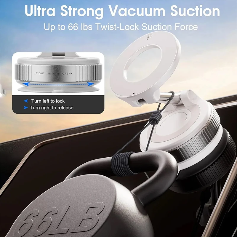 Strong Magnetic Car Phone Holder For MagSafe Ultra Vacuum Suction Cup Phone Mount 360° Cell Phone Holders Car Accessories Stand