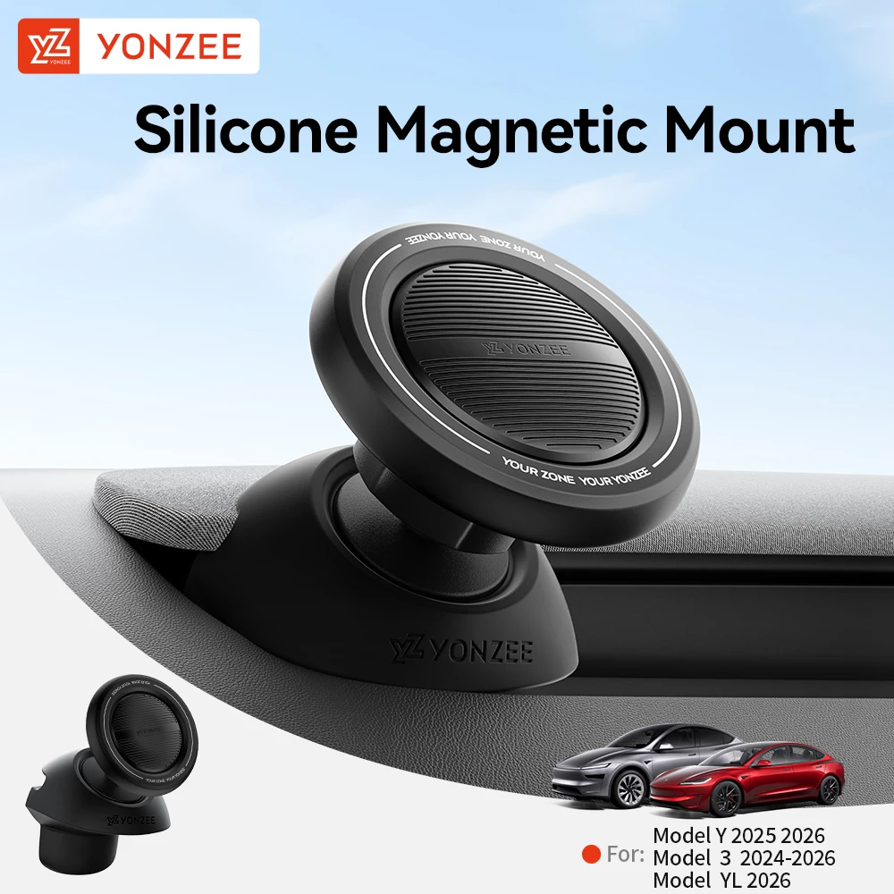 YZ for New Tesla Model 3 Y YL Juniper Highland Magnetic Car Phone Holder Mount LHD RHD Silicone Mount MagSafe Accessories 2026