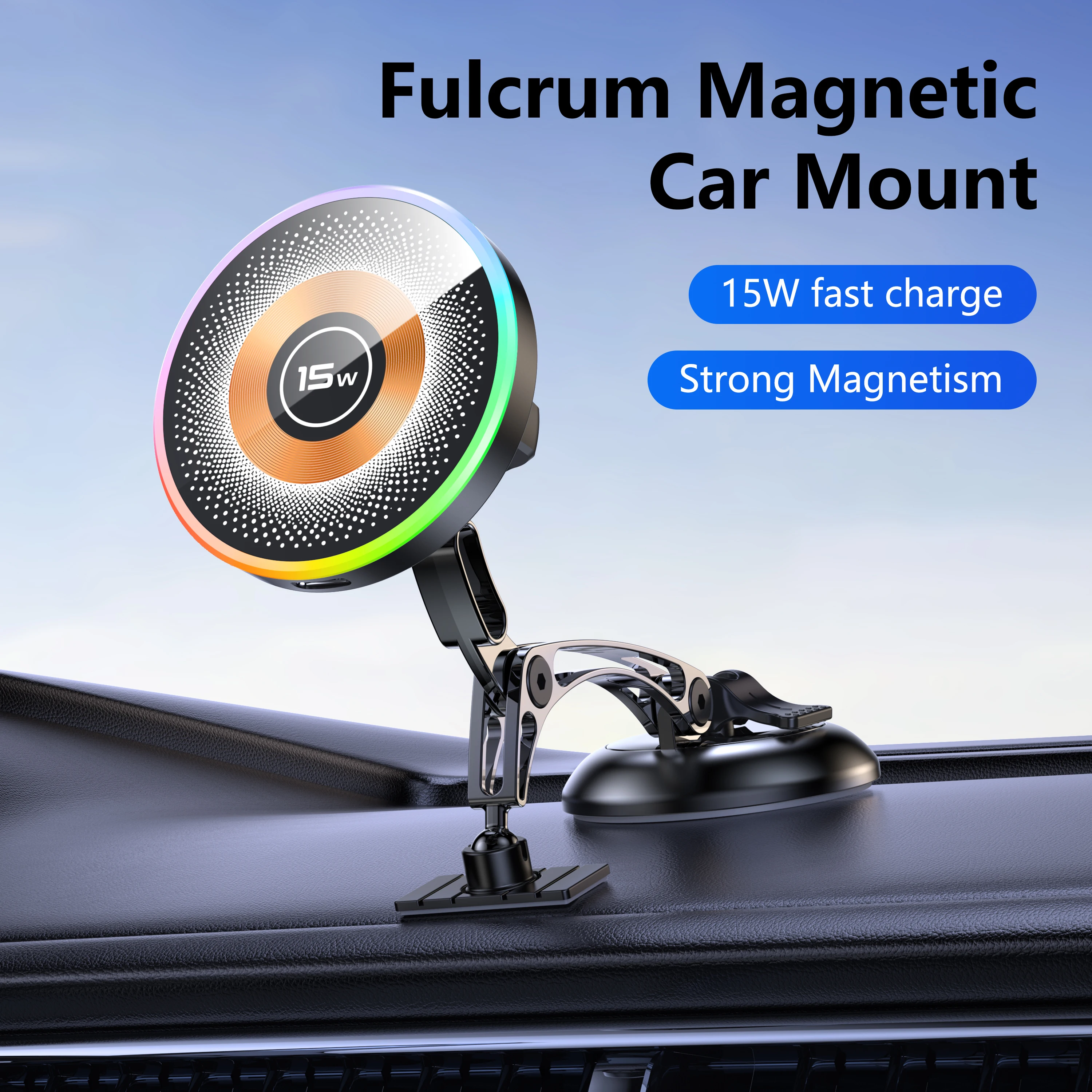New Magnetic Car Phone Holder Magsafe Stand Wireless Charging Compatible with iPhone Xiaomi Huawei Samsung Vehicle Mount Stand