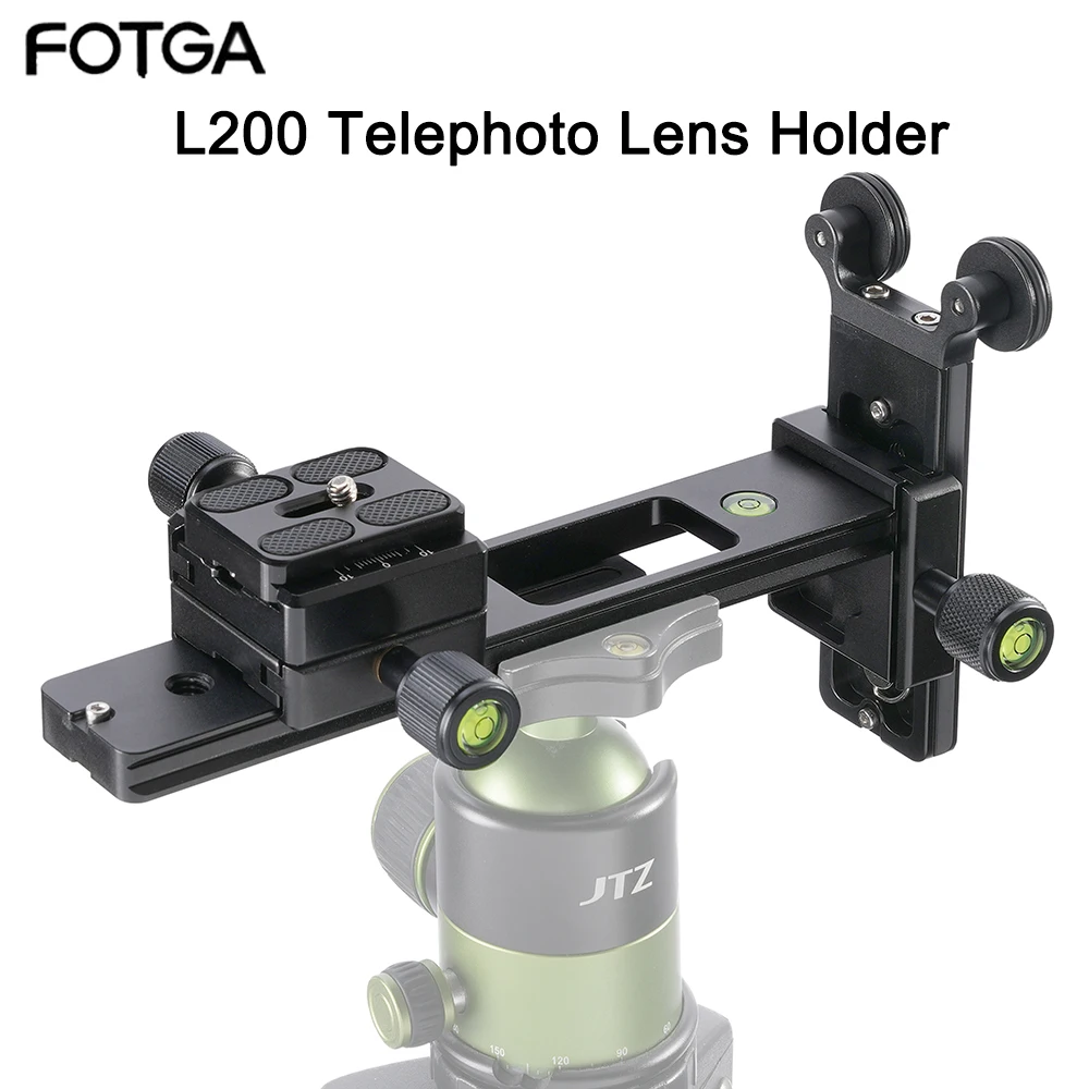 FOTGA L200 10kg/22lb Load Telephoto Lens Quick Release Plate Long-Focus Support Holder For Tripod Ball Head DSLR Camera Tripod