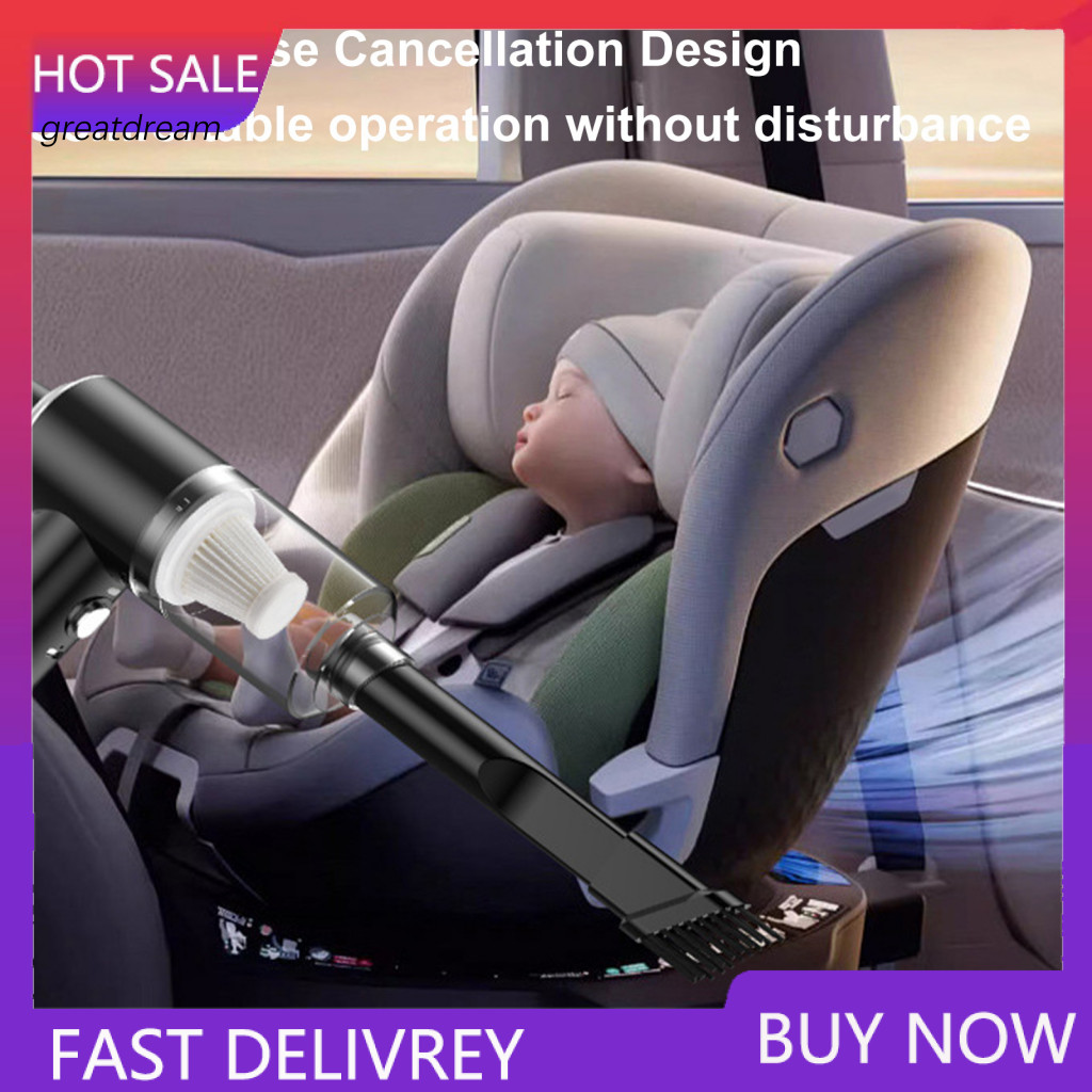 Large-angle Illumination Car Cleaner Portable Wireless Vacuum with Strong Suction Three-layer Filtration Low Noise Multi